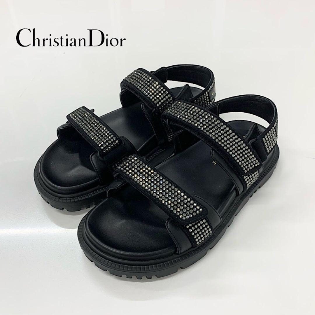 Dior Act Lambskin Rhinestone Sandals