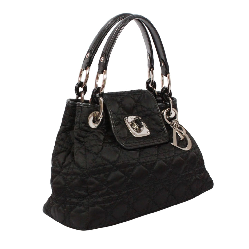 Dior Cannage Charming Rock Bag Nylon Black Handbag Silver — view 2