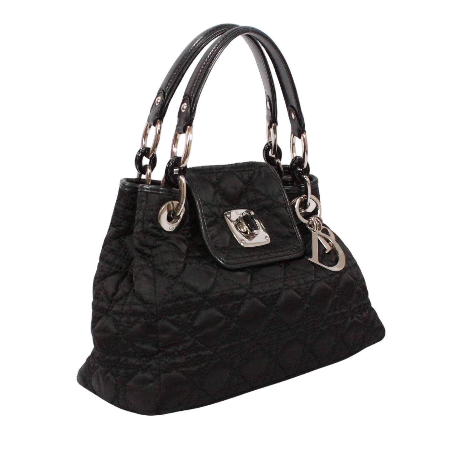 Dior Cannage Charming Rock Bag Nylon Black Handbag Silver — view 2