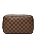 Louis Vuitton Damier Trousse Toilette 25 Cosmetic Pouch Brown