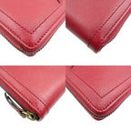 Gucci GG Marmont Leather Bamboo Gold Hardware Red Round Zipper Long — view 6