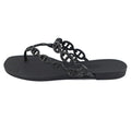 Hermes Island Sandals Chaine D'ancre Black Rubber Size 36