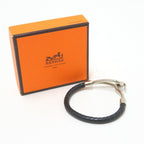 Hermes Jumbo Bracelet Leather Black Silver