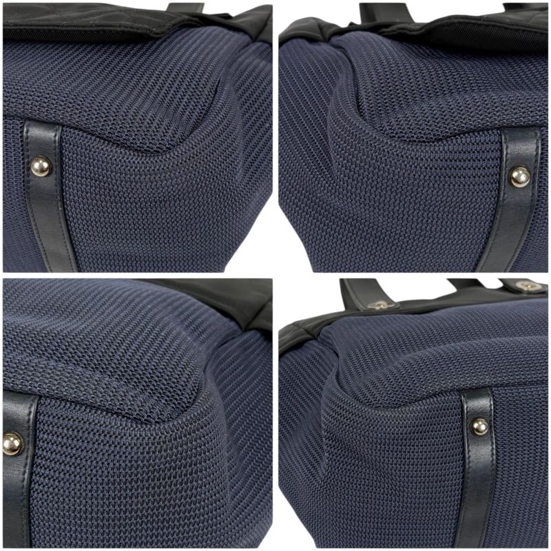 Chanel Paris Biarritz Mini Tote Shoulder Bag Navy Blue Black Bicolor — view 6