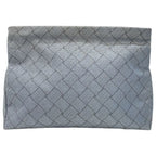 Bottega Veneta Clutch Bag Second Intrecciato Nylon Canvas Gray