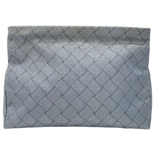 Bottega Veneta Clutch Bag Second Intrecciato Nylon Canvas Gray