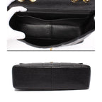 Chanel Chain Shoulder Bag Double Gold Caviar Leather — view 3