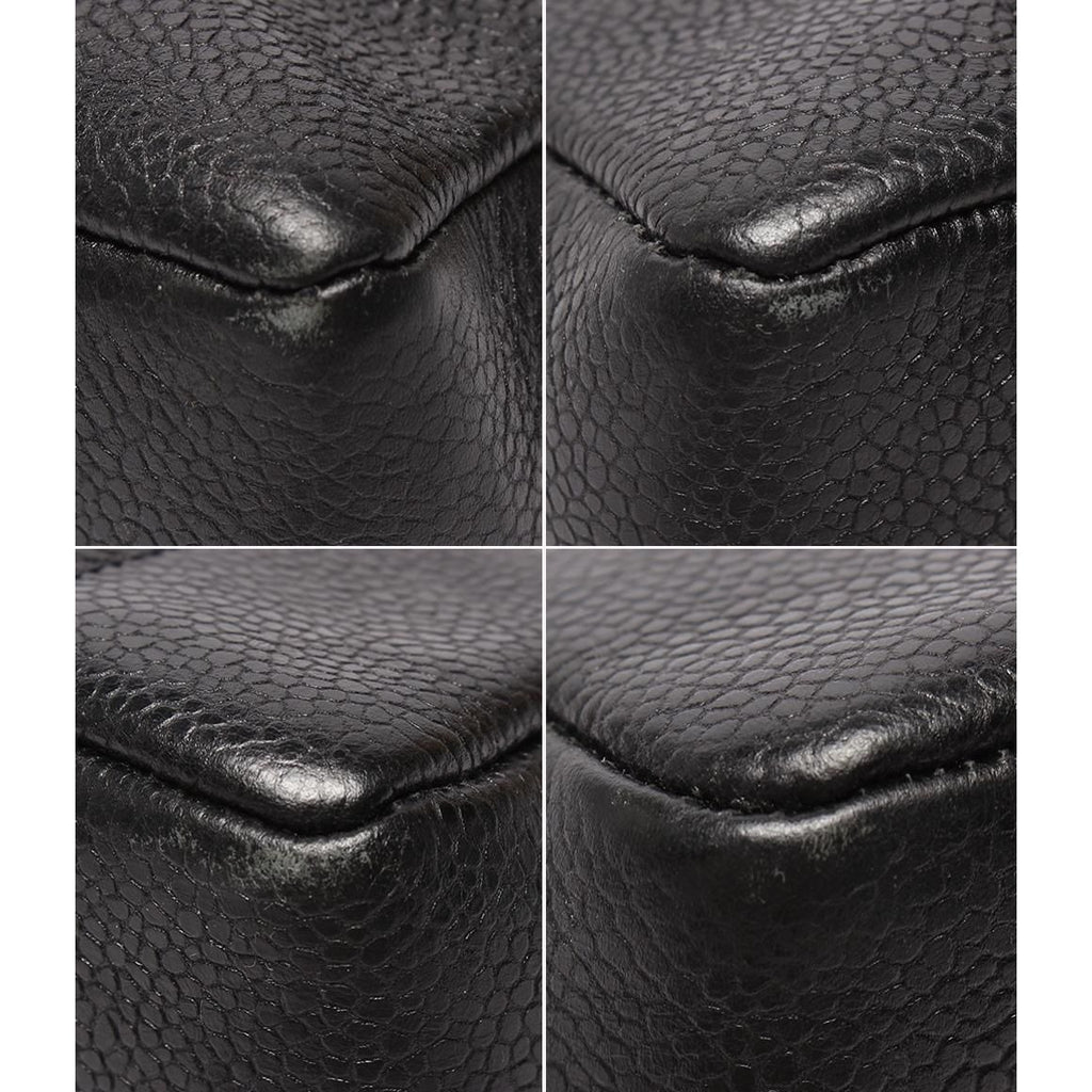 Chanel Chain Shoulder Bag Double Gold Caviar Leather — view 5