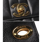 Chanel Chain Shoulder Bag Double Gold Caviar Leather — view 6