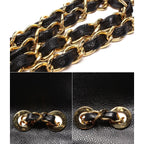 Chanel Chain Shoulder Bag Double Gold Caviar Leather — view 8