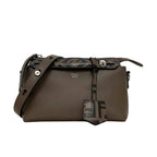 Fendi 2-Way by the Way Brown Beige Shoulder Bag Leather
