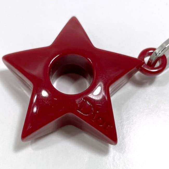 Christian Dior Key Ring Red Silver Plastic — view 7