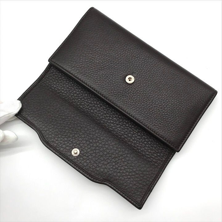 Gucci Geki Interlocking Sherry Line Leather Trifold Wallet Brown — view 6