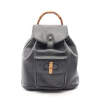 Gucci Backpack Bamboo Black Leather
