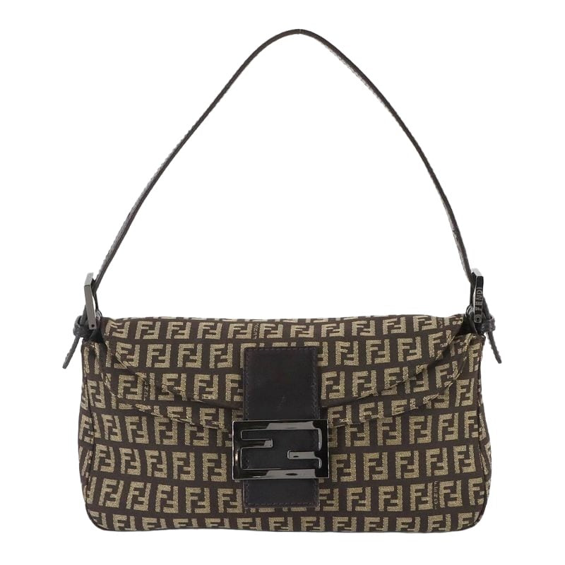 Fendi Zucchino Mamma Bucket Shoulder Bag Canvas Brown Beige 8 Br003 — view 2