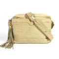 Chanel Shoulder Bag Logo Quilted Fringe Tassel Canvas Beige