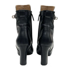 Hermes Boots Short Shoes Leather Black Silver Kelly Hardware — view 4