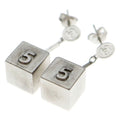 Chanel No.5 Logo Earrings Silver