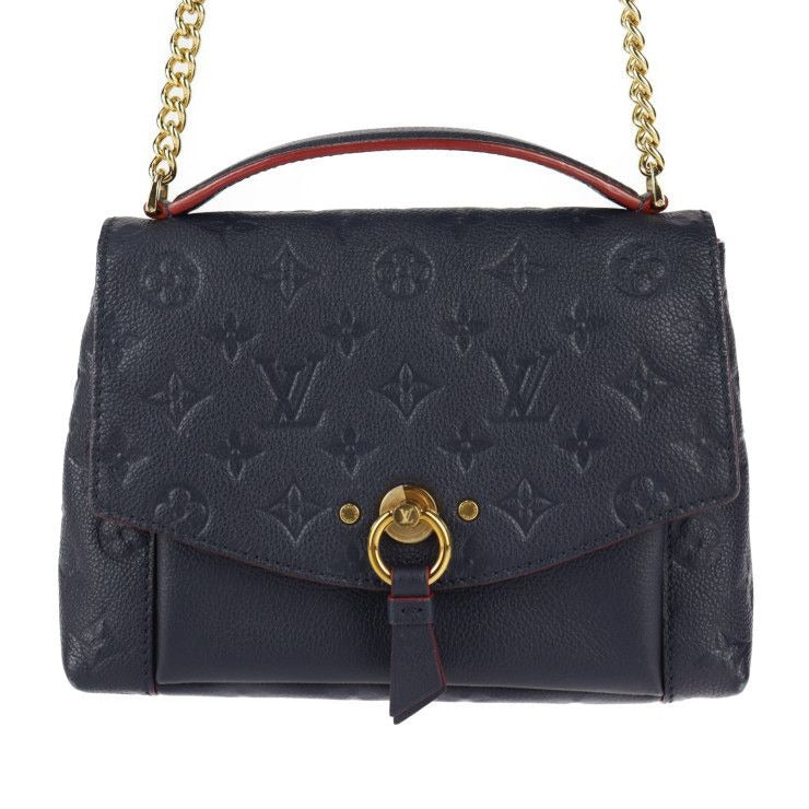 Louis Vuitton Blanche BB Handbag Leather Marine Rouge Gold Hardware