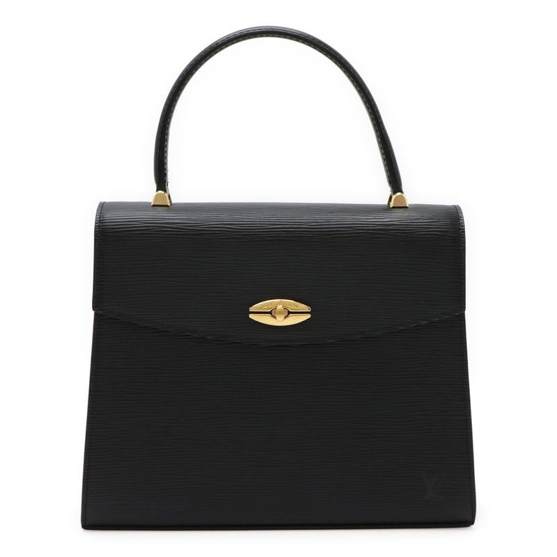 Louis Vuitton Epi Malesherbes Handbag Flap Bag Leather Noir Black Gold Hardware