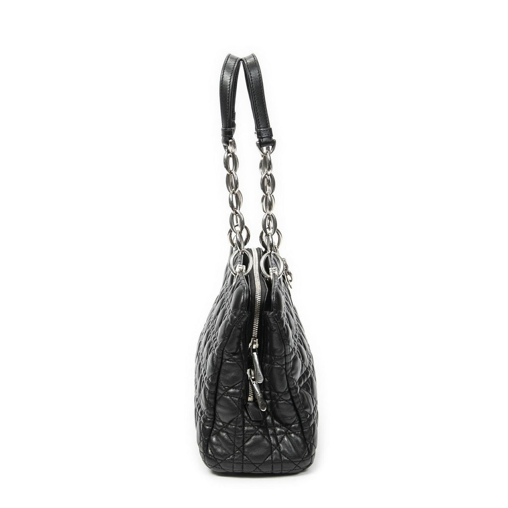 Dior Small Shopping Tote Black Cannage Lambskin Leather — view 4