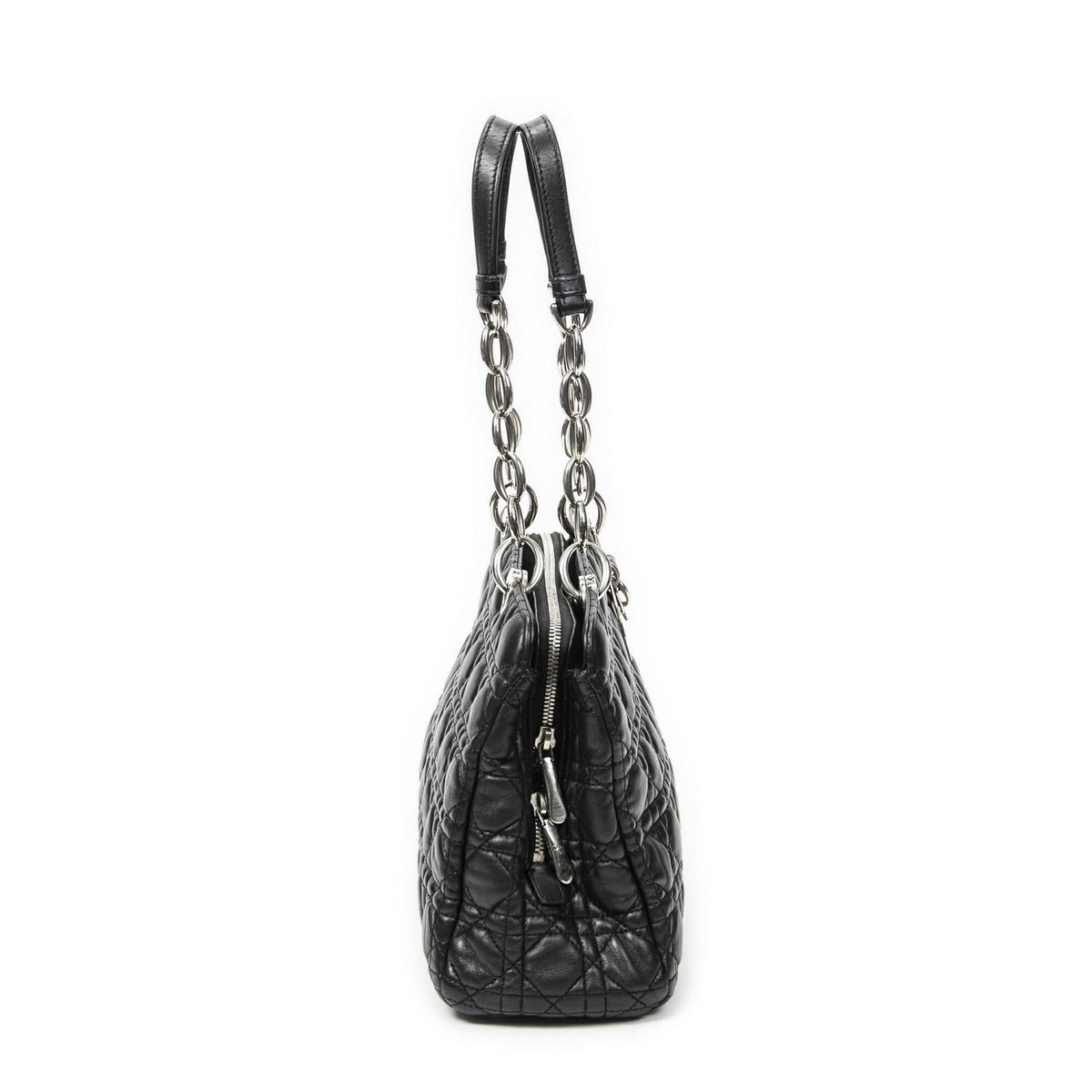 Dior Small Shopping Tote Black Cannage Lambskin Leather — view 4