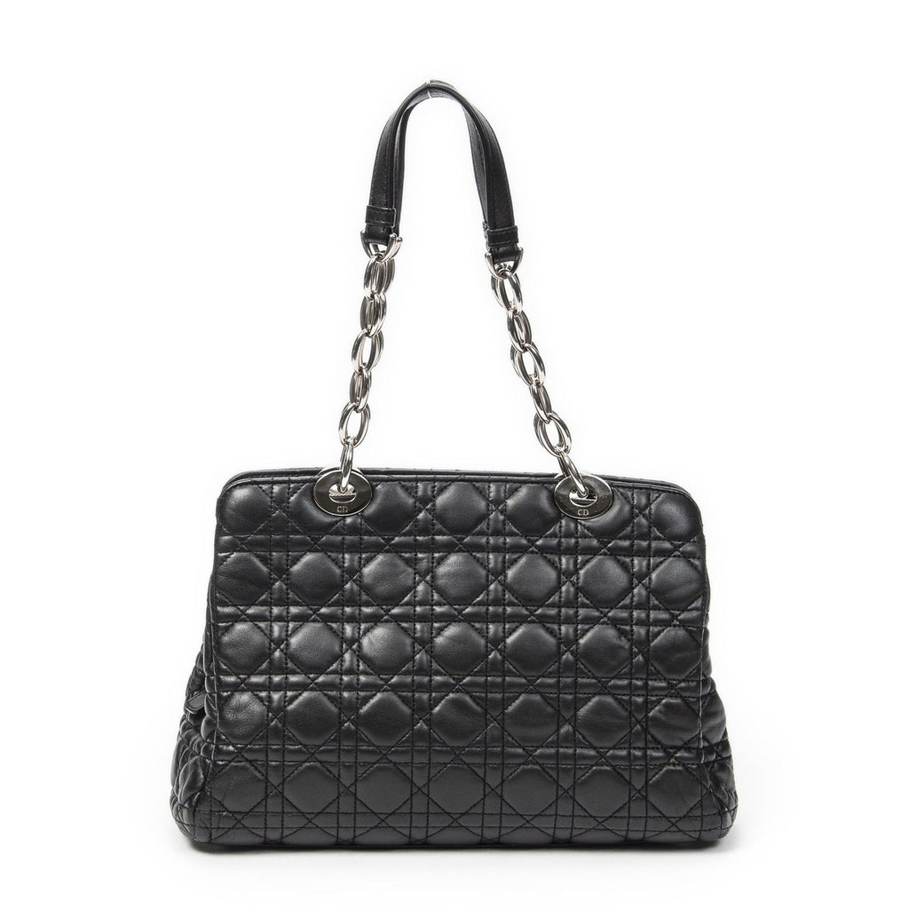 Dior Small Shopping Tote Black Cannage Lambskin Leather — view 5