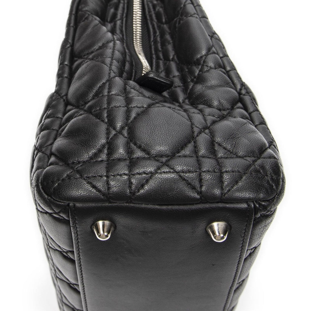 Dior Small Shopping Tote Black Cannage Lambskin Leather — view 8
