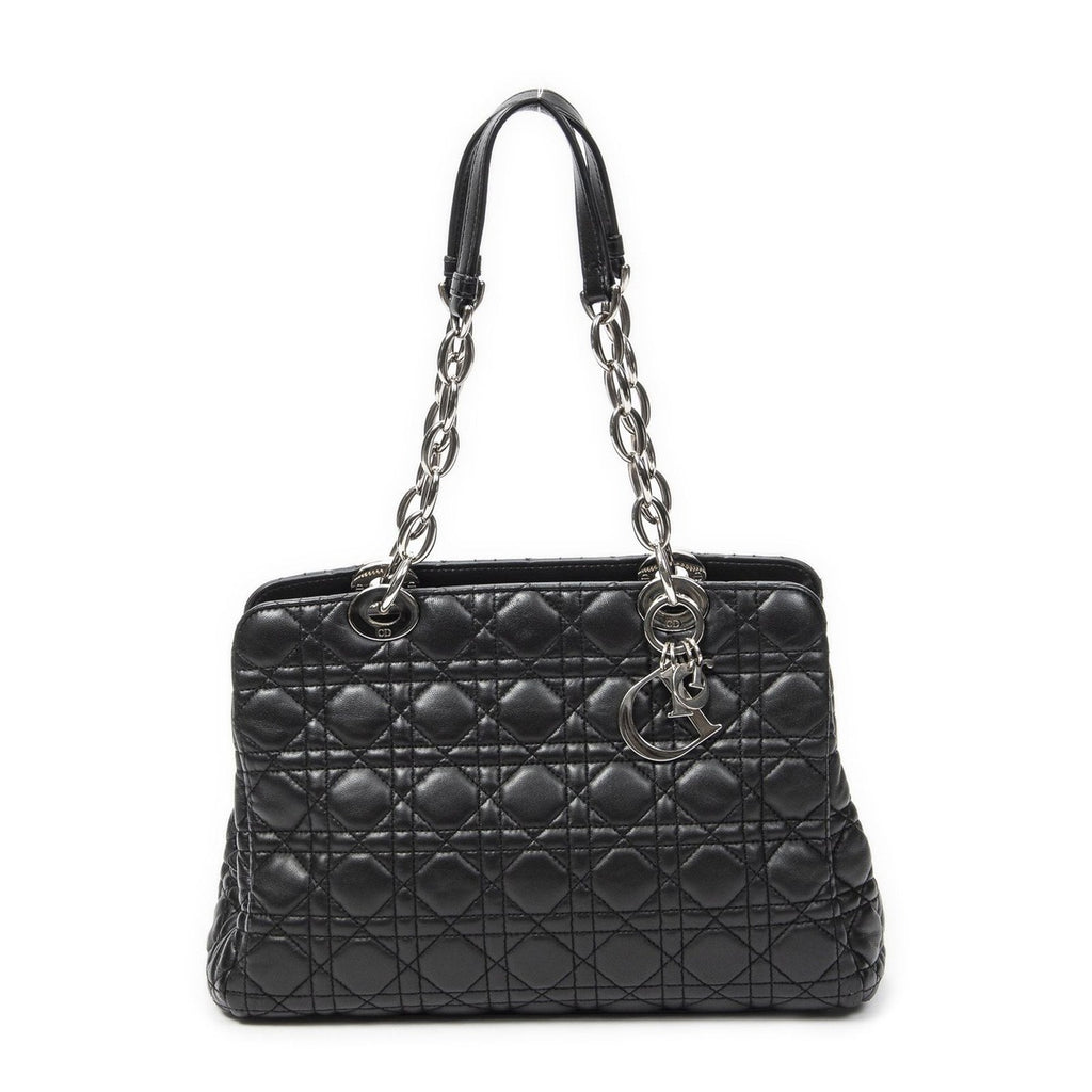 Dior Small Shopping Tote Black Cannage Lambskin Leather
