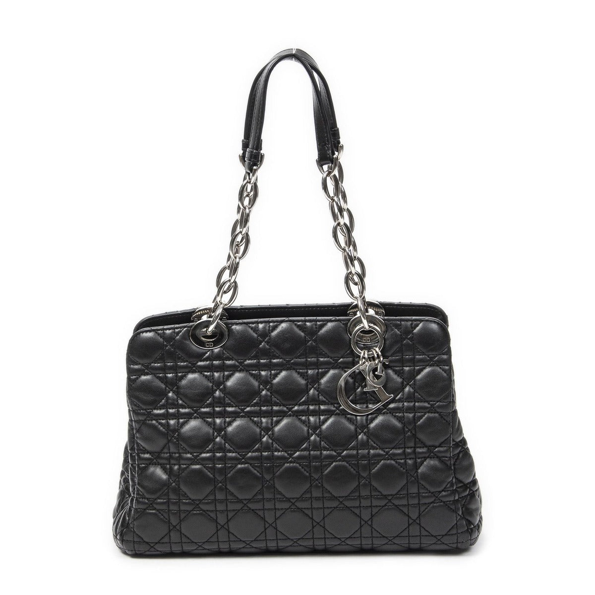 Dior Small Shopping Tote Black Cannage Lambskin Leather