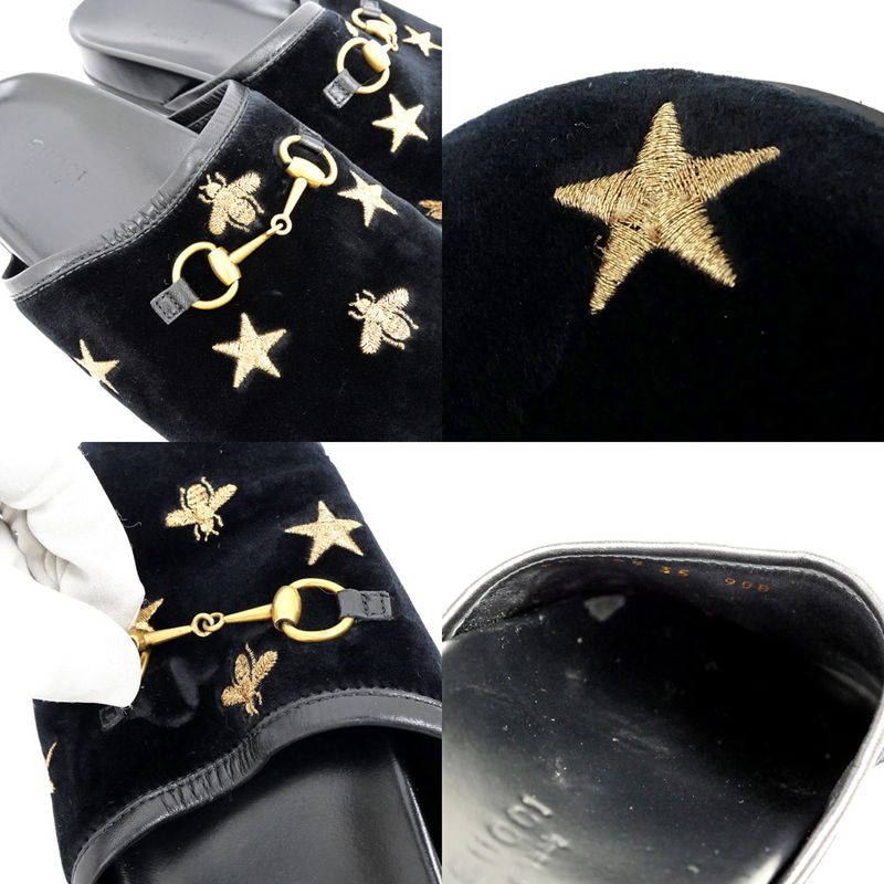 Gucci Sandals Horsebit Bi-bk Black Size 35 Embroidery — view 8