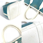 Hermes Tote Garden Party TPM Toile Officier Leather Blue — view 7