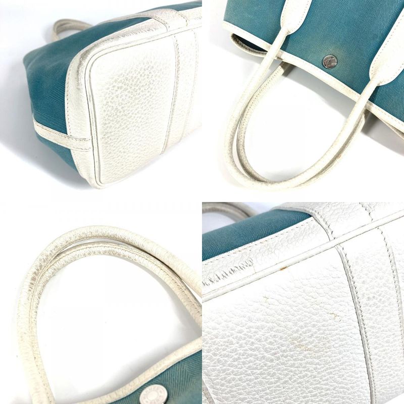 Hermes Tote Garden Party TPM Toile Officier Leather Blue — view 7