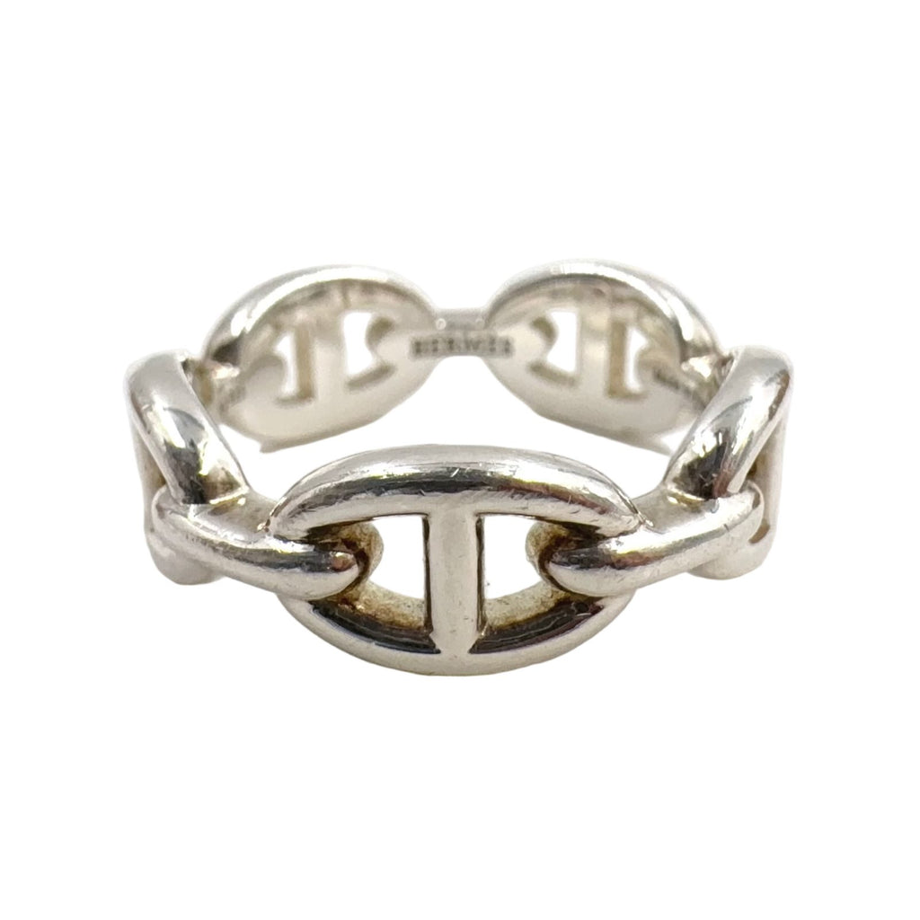 Hermes Chaine D'ancre Silver Ring