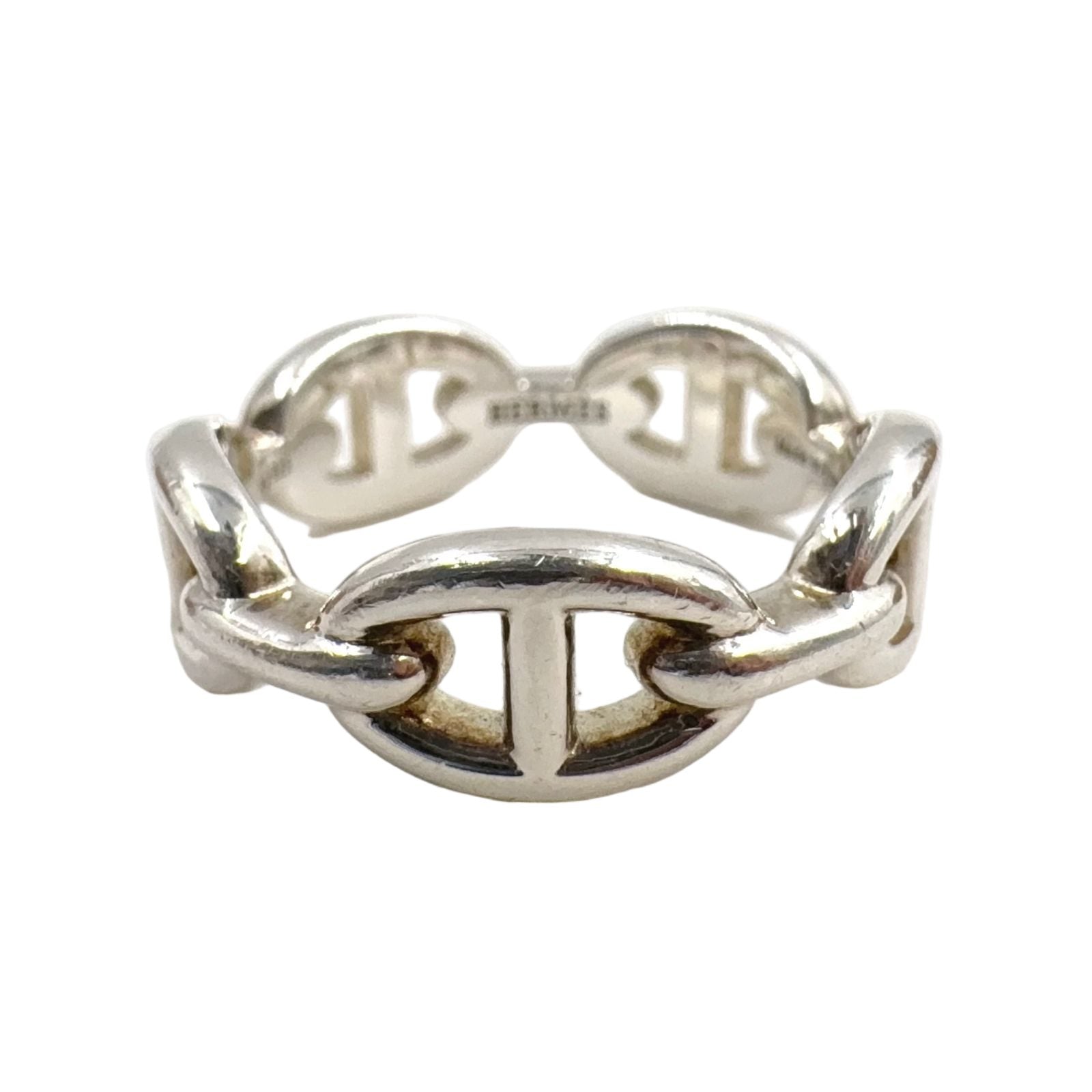 Hermes Chaine D'ancre Silver Ring