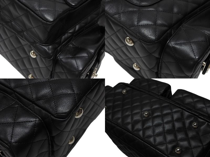 Chanel Cambon Line Multi Pocket Boston Bag Calfskin Black Pink — view 7