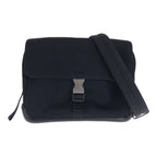 Prada Sports Black Silver Polyester Rubber Leather Shoulder Bag Pochette