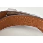 Hermes Bangle Bracelet Rival Doubletour Pink Brownish Silver XS Size — view 9