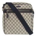 Gucci GG Supreme Canvas Navy Beige Shoulder Bag Blue 0088