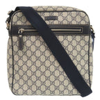 Gucci GG Supreme Canvas Navy Beige Shoulder Bag Blue 0088