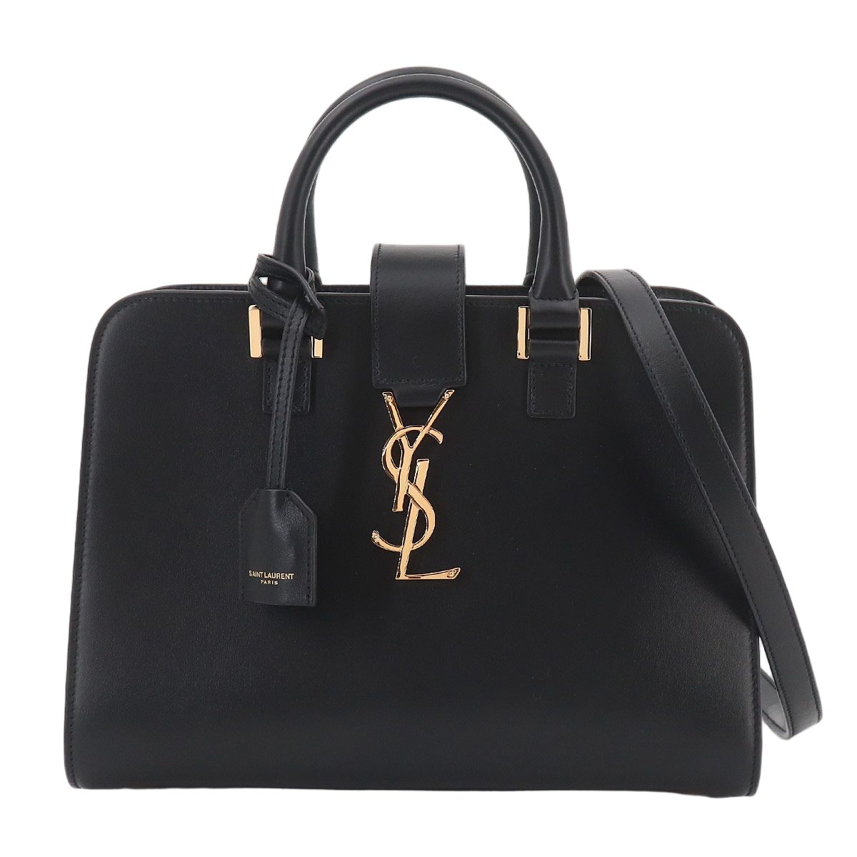 Saint Laurent Baby Cabas 2-Way Bag Leather Black