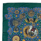 Hermes Carre 90 Scarf le Roy Soleil Sun King 100% Silk Green — view 2