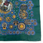 Hermes Carre 90 Scarf le Roy Soleil Sun King 100% Silk Green — view 4