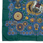 Hermes Carre 90 Scarf le Roy Soleil Sun King 100% Silk Green — view 5