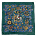 Hermes Carre 90 Scarf le Roy Soleil Sun King 100% Silk Green