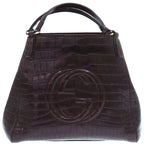 Gucci Soho 2-Way Leather Purple 0696 Tote Bag