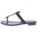 Hermes Flat Leather Open Sandals Black