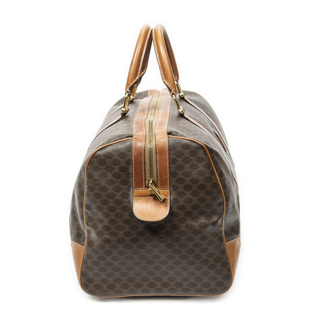 Celine Vintage Travel Boston Brown Macadam Canvas Luggage Tag — view 4