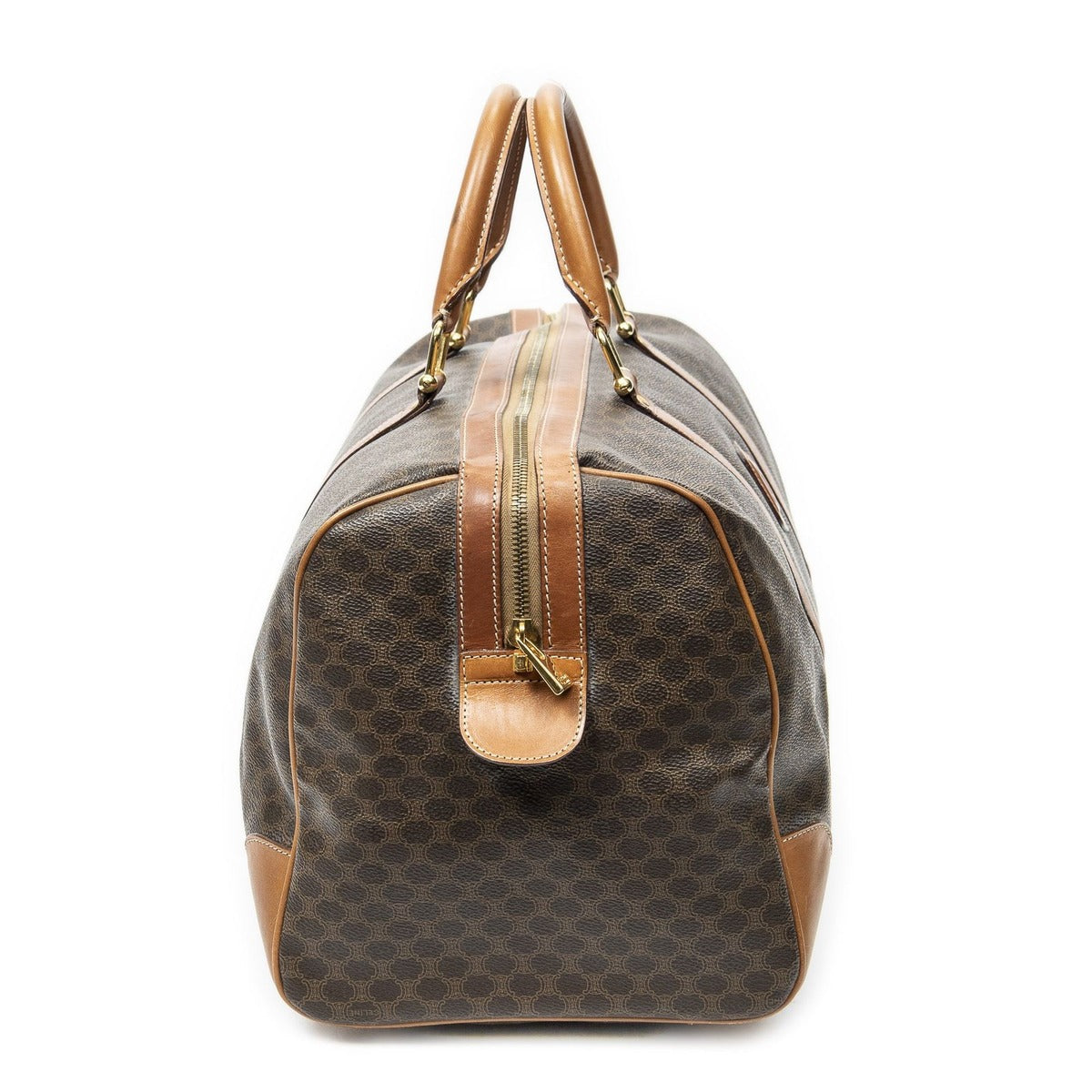 Celine Vintage Travel Boston Brown Macadam Canvas Luggage Tag — view 4