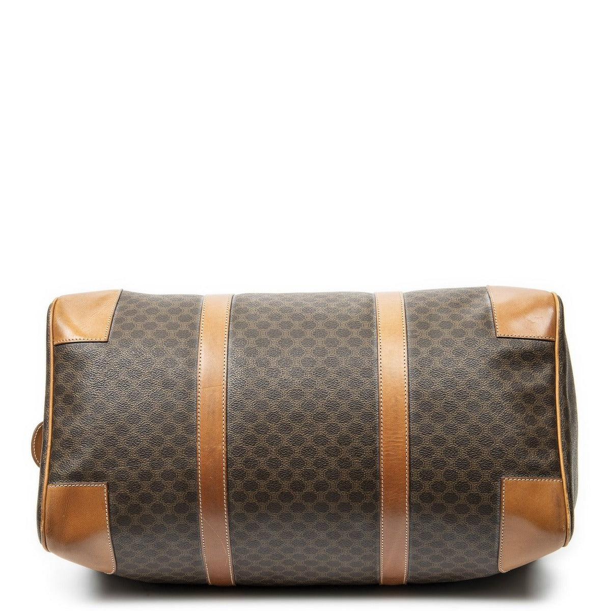 Celine Vintage Travel Boston Brown Macadam Canvas Luggage Tag — view 6